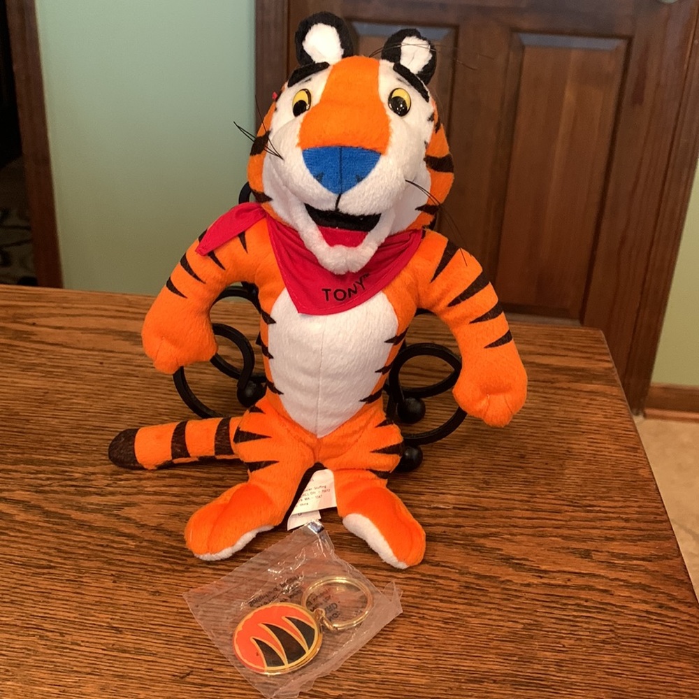 Vintage Kellogg Tony the Tiger Stuffed Toy & NEW Keychain